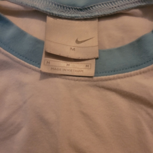 Nike White and Blue Raglan Sleeve Cropped Top M - Picture 3 of 6